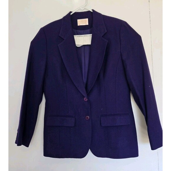 Vintage Pendleton Womens Blazer Size 10 100% Virgin Wool Purple Jacket USA Made - Picture 1 of 8